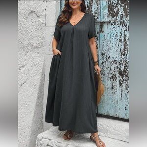 Elegant Dark Gray Maxi Dress